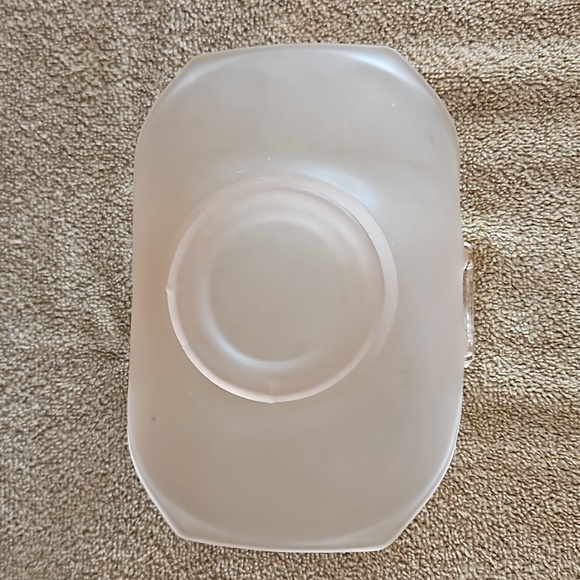 Vintage Pink Satin Lancaster Depression Glass Tray Two Handles T12 - Picture 5 of 7